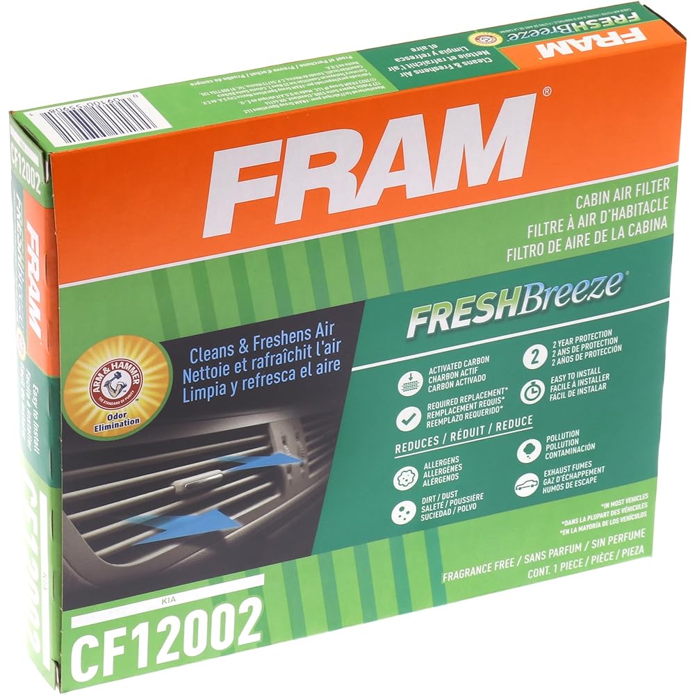 Fram Fresh Breeze Cabin Air Filter Arm & Hammer Baking Soda with Soda CF12002 For Kiura Car