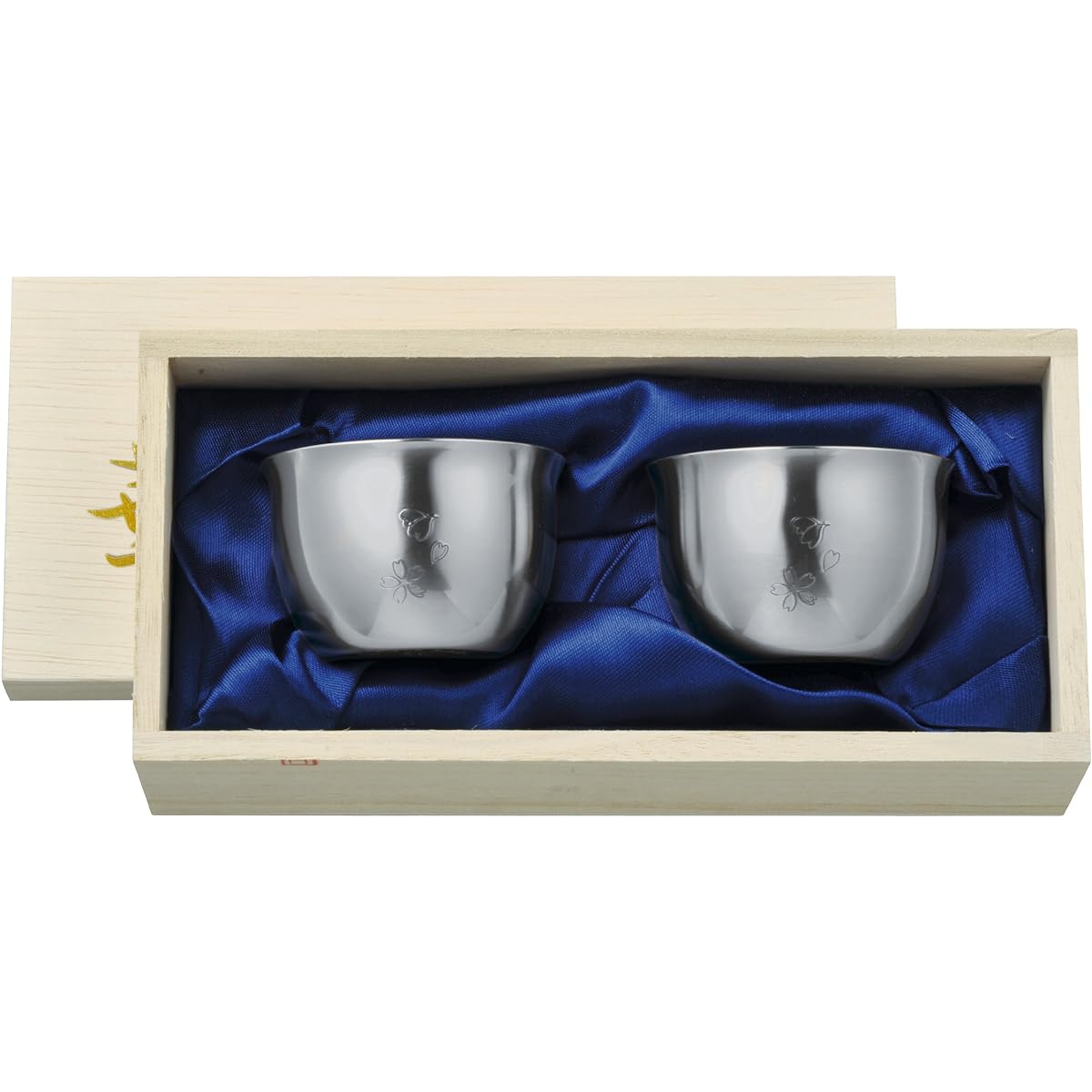 Tanabe Metal Fittings eul Hanaguinomi 90ml Flower Paulownia Box Set of 2 Silver 2808