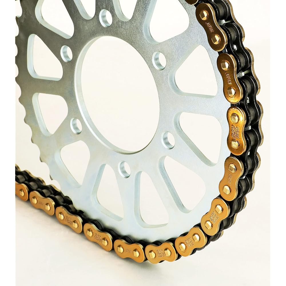 EK Motorcycle Chain 80th Anniversary Model 530MV-XZ2 Neo Gold/Black 126L MLJ (Caulking Joint) QX Ring Seal