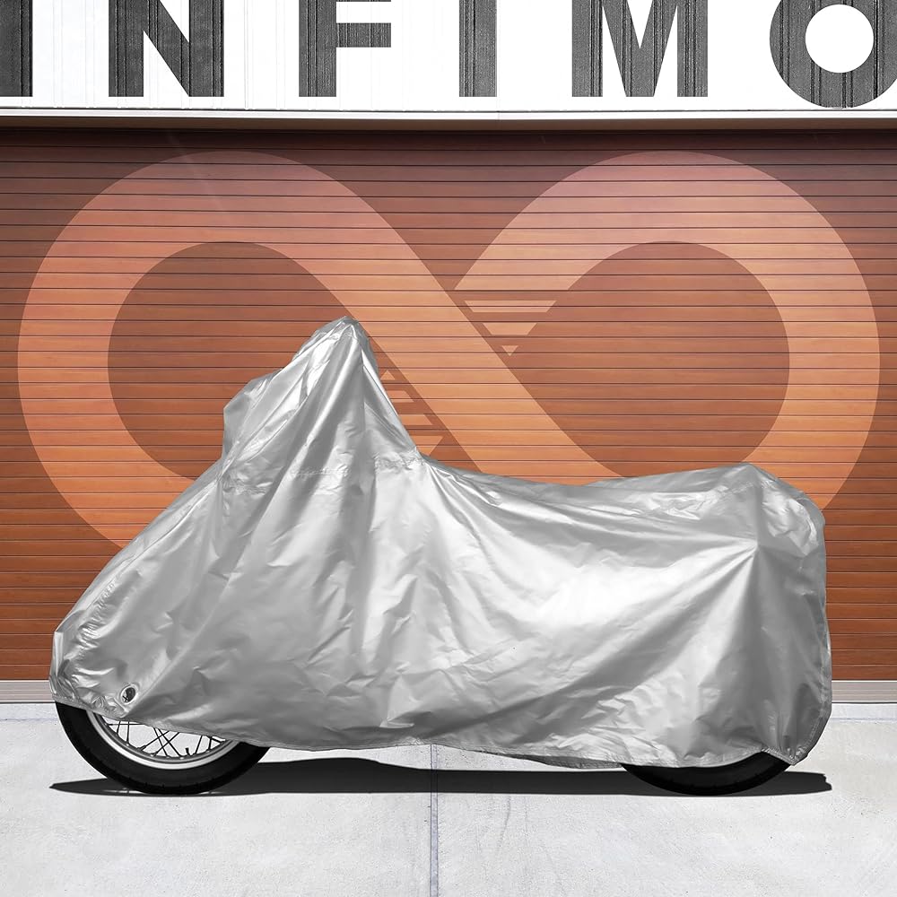 Osaka Textile Materials Bike Cover Taffeta with Keyhole 3L Silver IMO91105