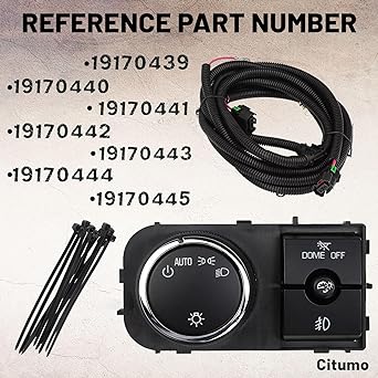 REAUTO 25858705 Dominum Dome Head Lamp Headlight Switch 1527J 15096895 Foglite Wiring with Harness 2007-2013 Silverado Sarban Taho GMC Sierra Yukon XL