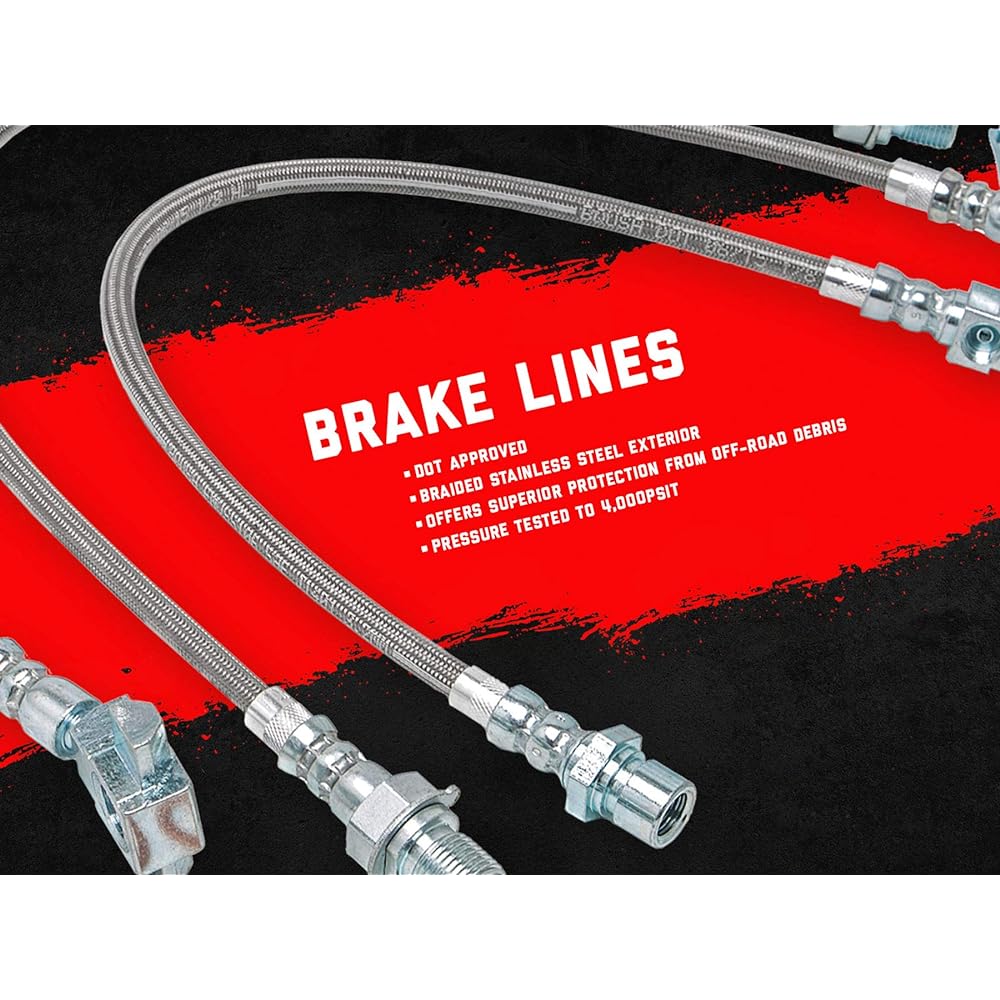 ROUGH COUNTRY Stainless steel brake line front & rear stainless steel