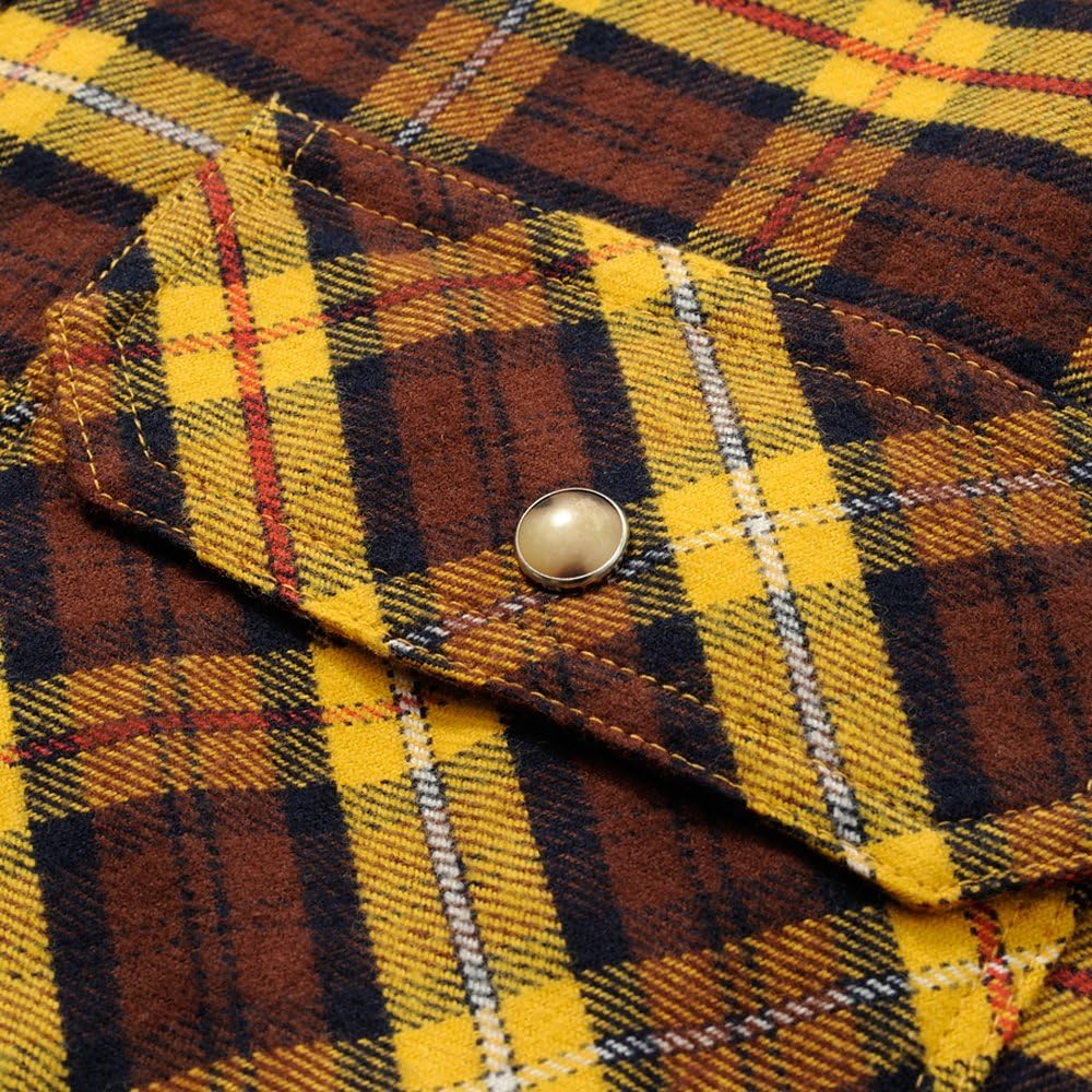 Henly Begins Daytona Flannel Shirt Mustard M NHB-1504 93240
