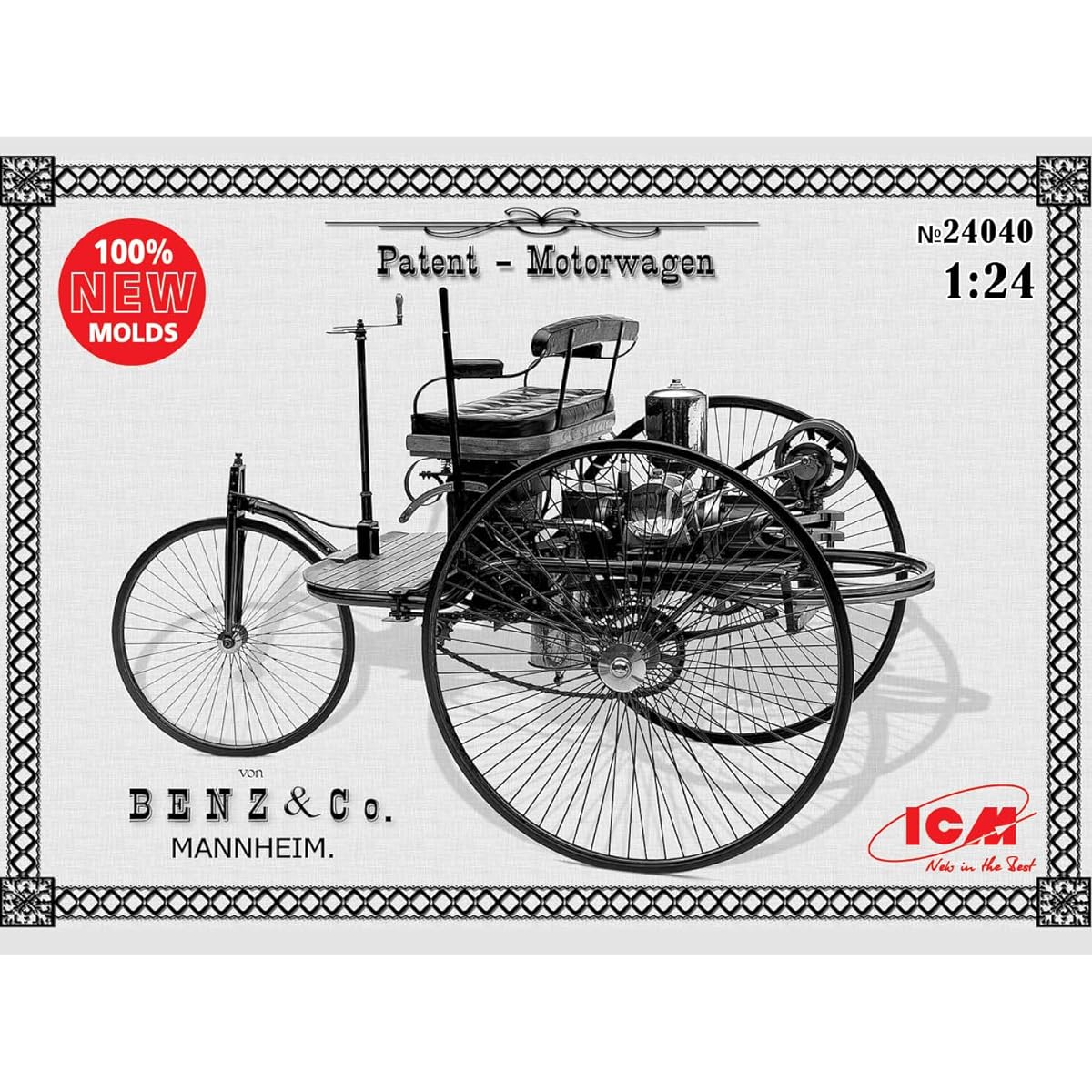 ICM 1/24 Benz Patent Motorwagen 1886 Plastic Model 24040