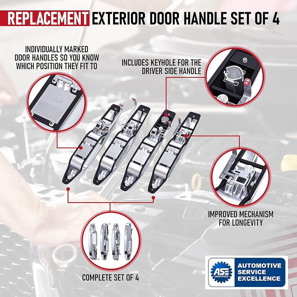 Exterior chrome door handle 4 sets -Chevrolet, Cadillac, GMC cars supported -Silverado, Taho, Escalade, Sierra, Yukon, Avarante -15915659, 22738721, 22738722