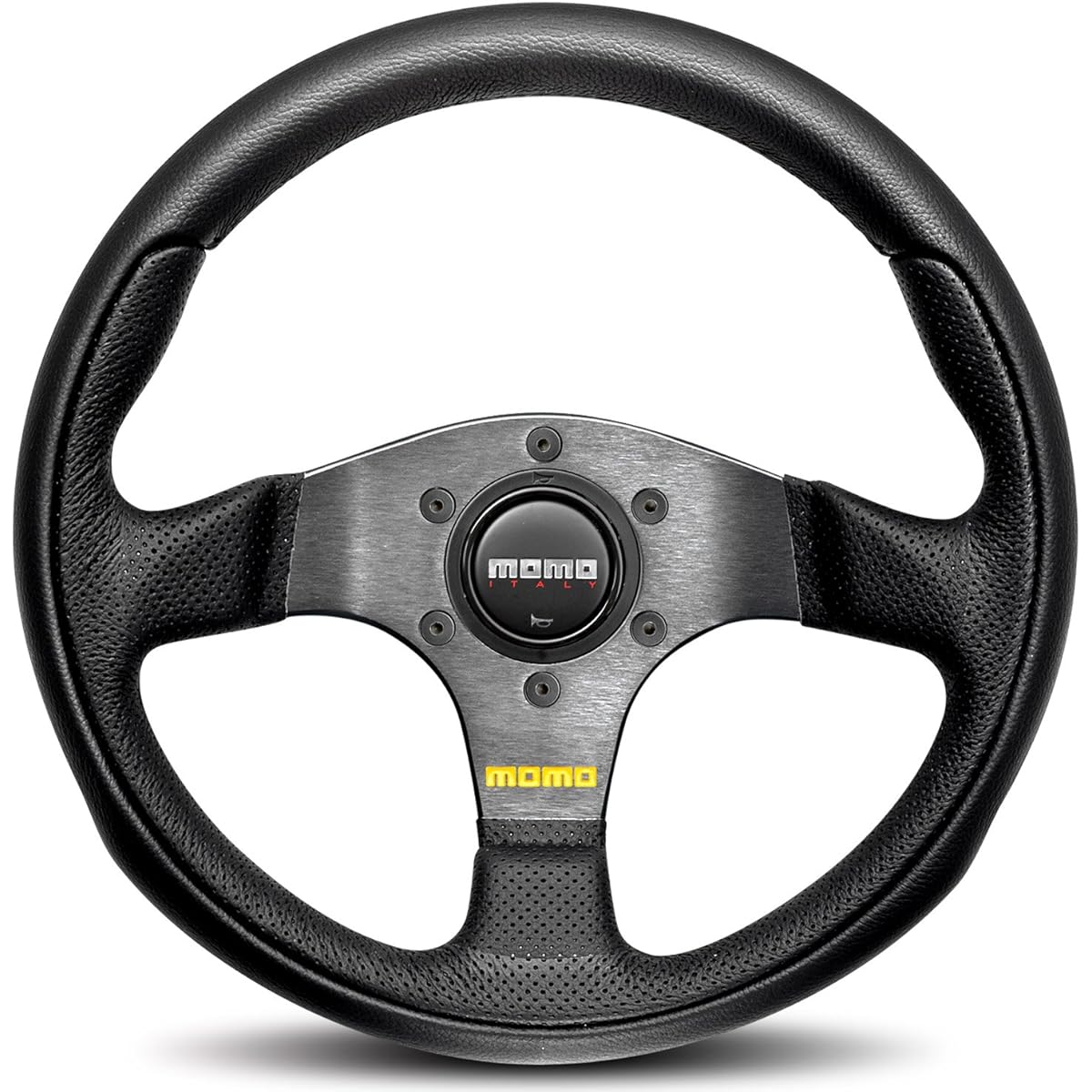 Momo TEA28BK0B Team 280mm Leather Steering Wheel by MOMO
