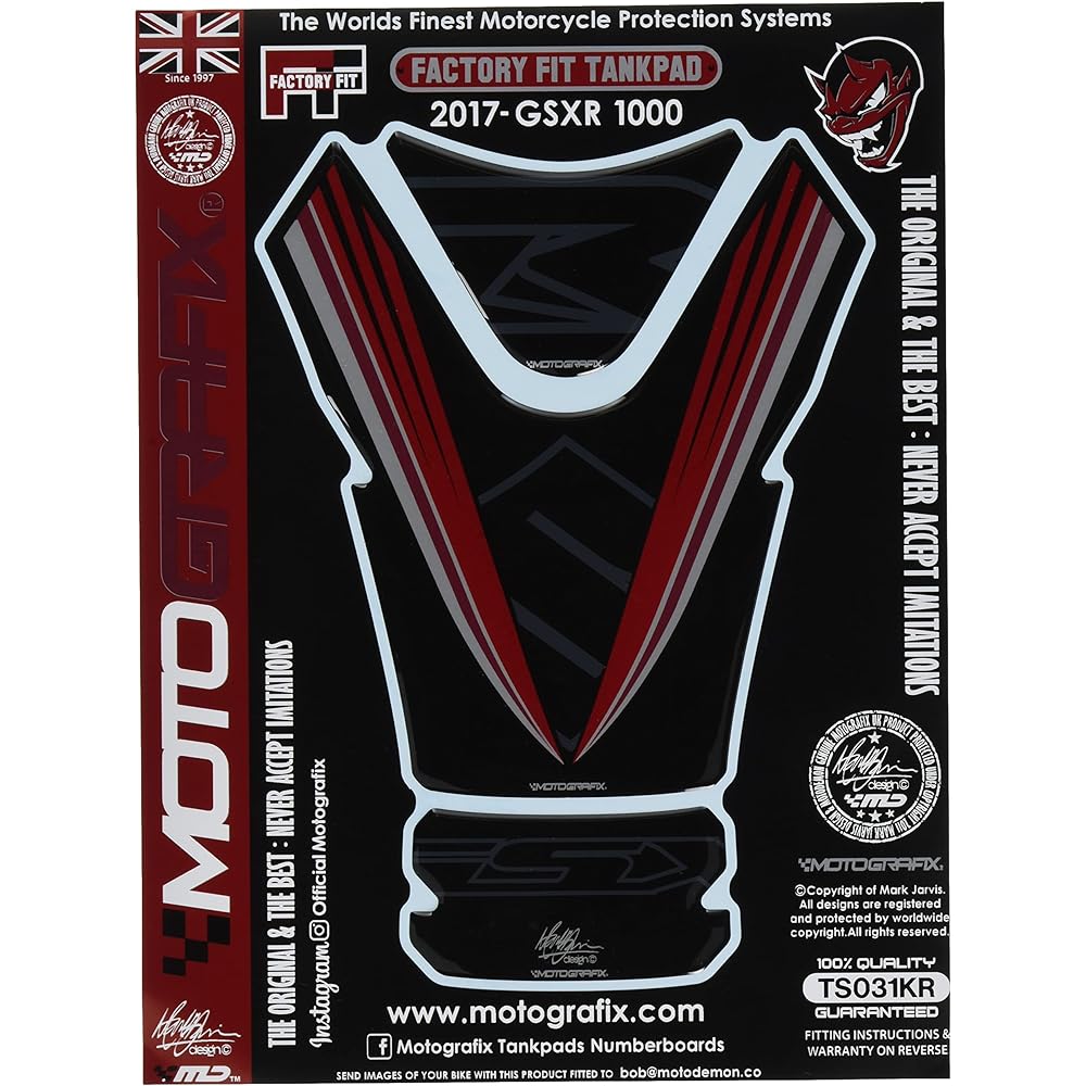 MOTOGRAFIX Tank Pad SUZUKI GSX-R1000 17- Black/Blue MT-TS031KB