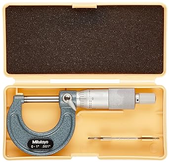 Mitsutoyo outer micrometer baking enamel finish ratchet stop 0-1 range 0.001 scale accuracy 0.001 103-177