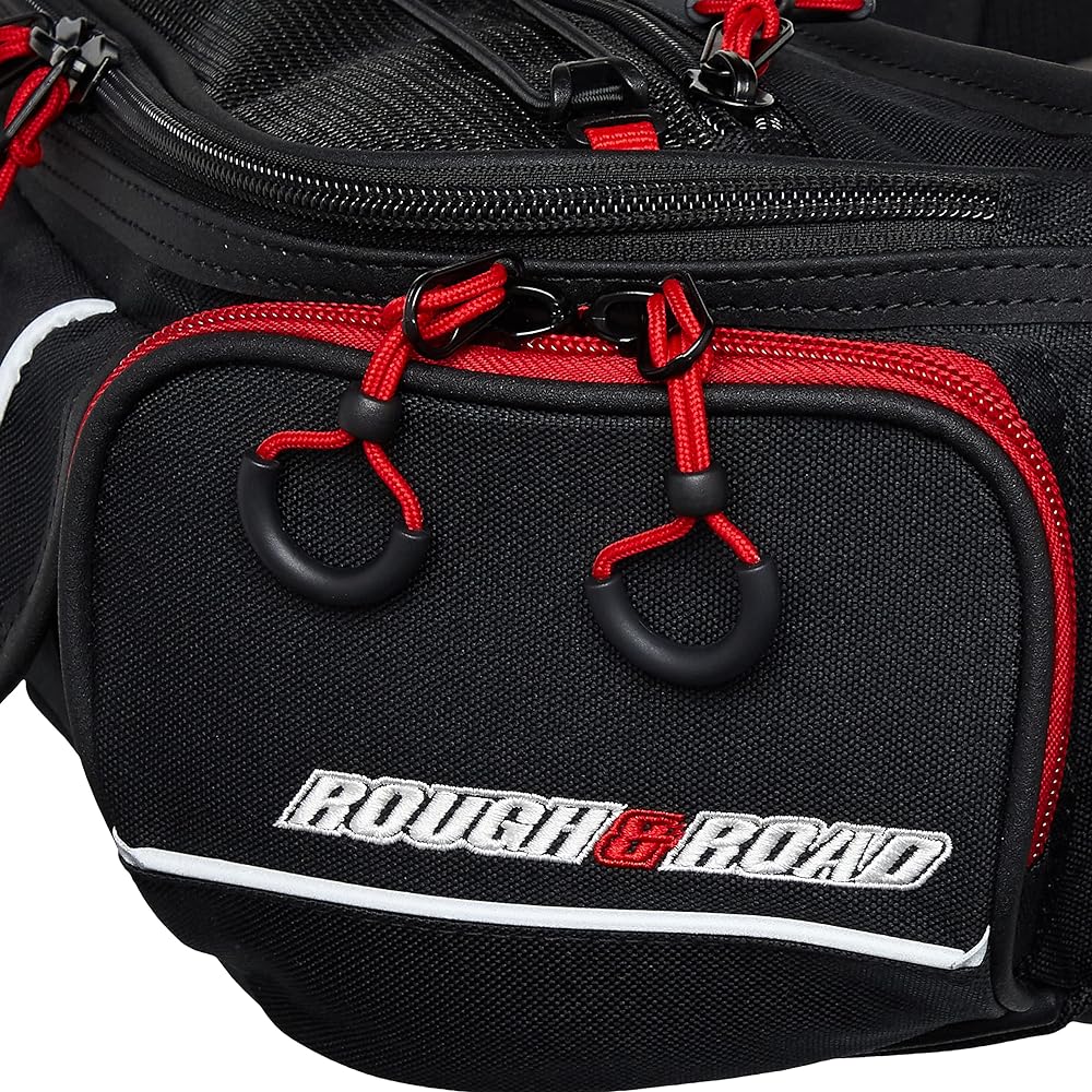 ROUGH&ROAD Waist Bag Rough Waist Bag Wide Black/Red W29XD10.5XH14cm (Maximum storage space) RR9612