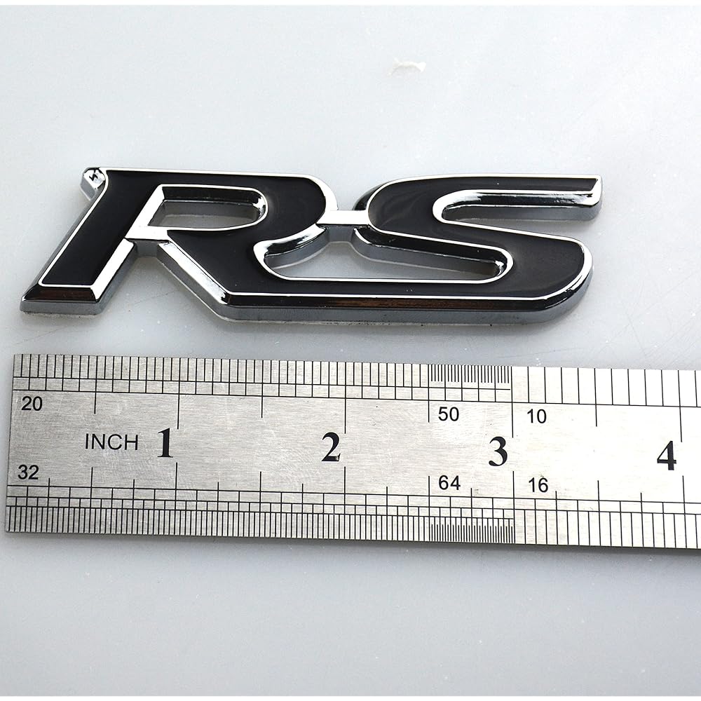 AIMOLL RS Emblem badge 1 point Camaros volley series 3D logo (chrome black)