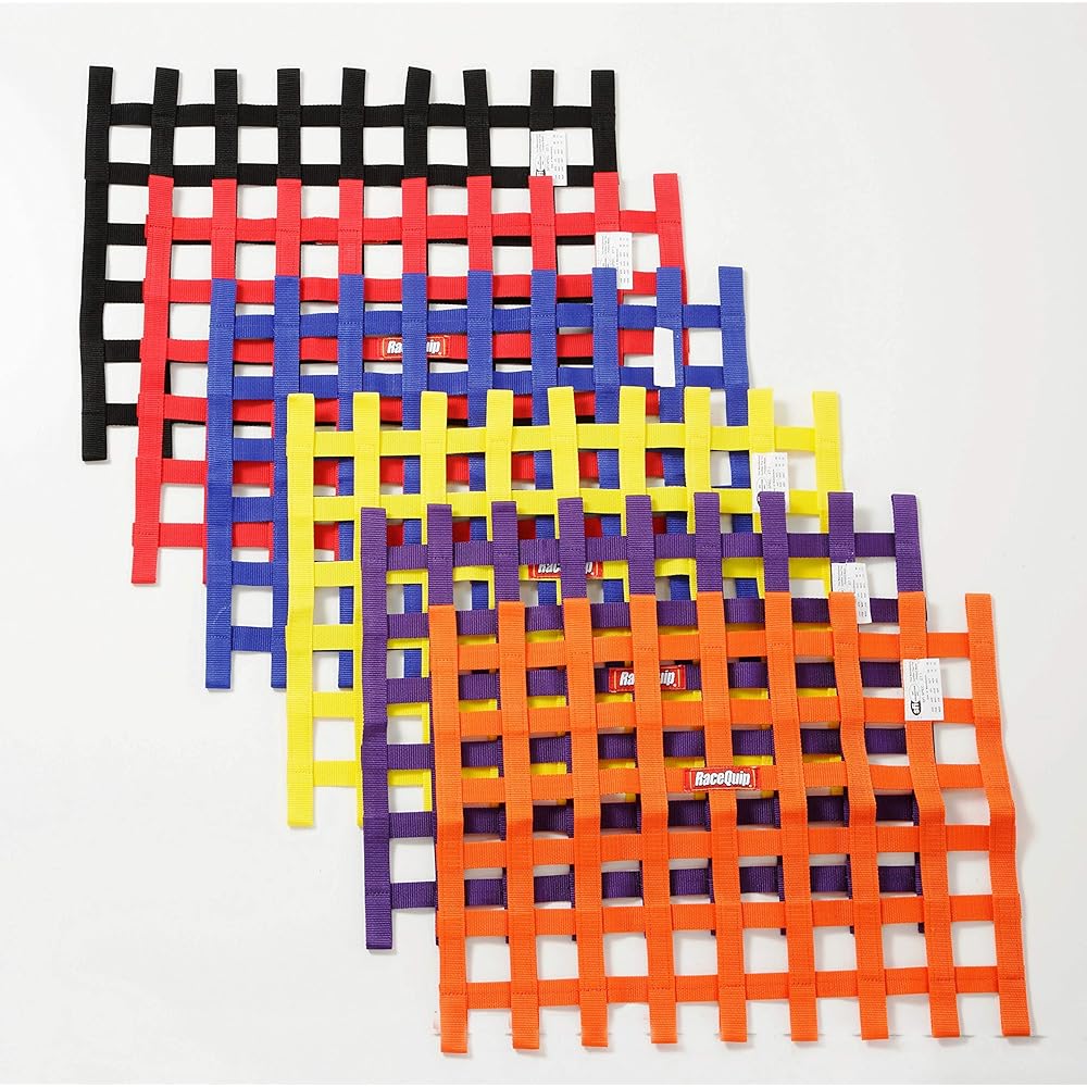 Racequip Race Car Window Net Ribbon Style SFI 27.1 Certified Yellow Height 18 inch x 24 inch 725035