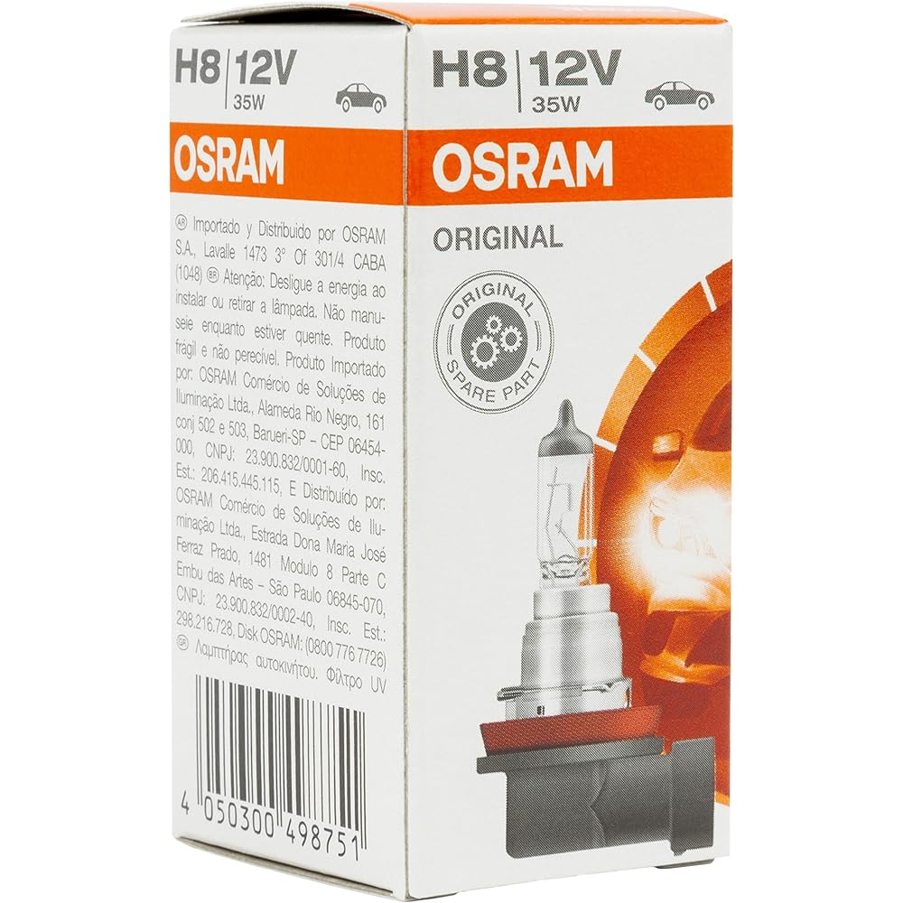 Oslam Original 12 Bolt H8 Halogen Head Lamp Lamp bulb 64212 Folding box with 1 piece