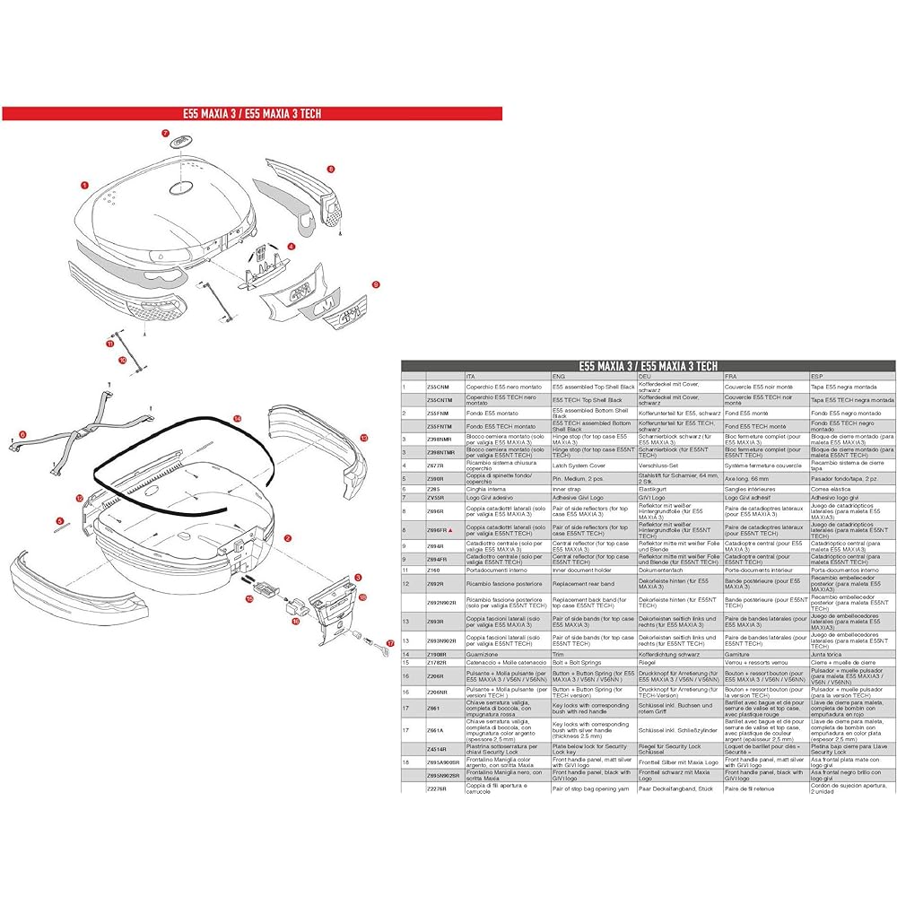 GIVI /ジビ REFLECTOR RED WITH WHITE BACKGROUND FILM