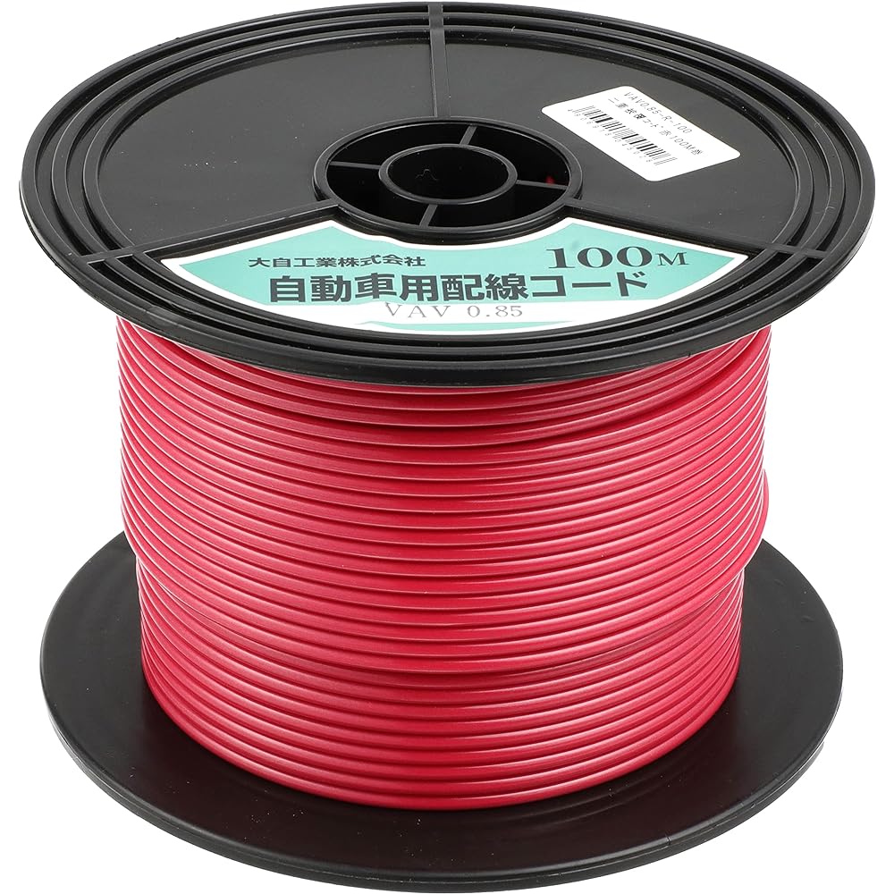 Meltec Automotive Wiring Single Cord (Double Covered) VAV0.85 square mm Black 100m Spool Winding Meltec Daiji Industries VAV0.85-BK-100