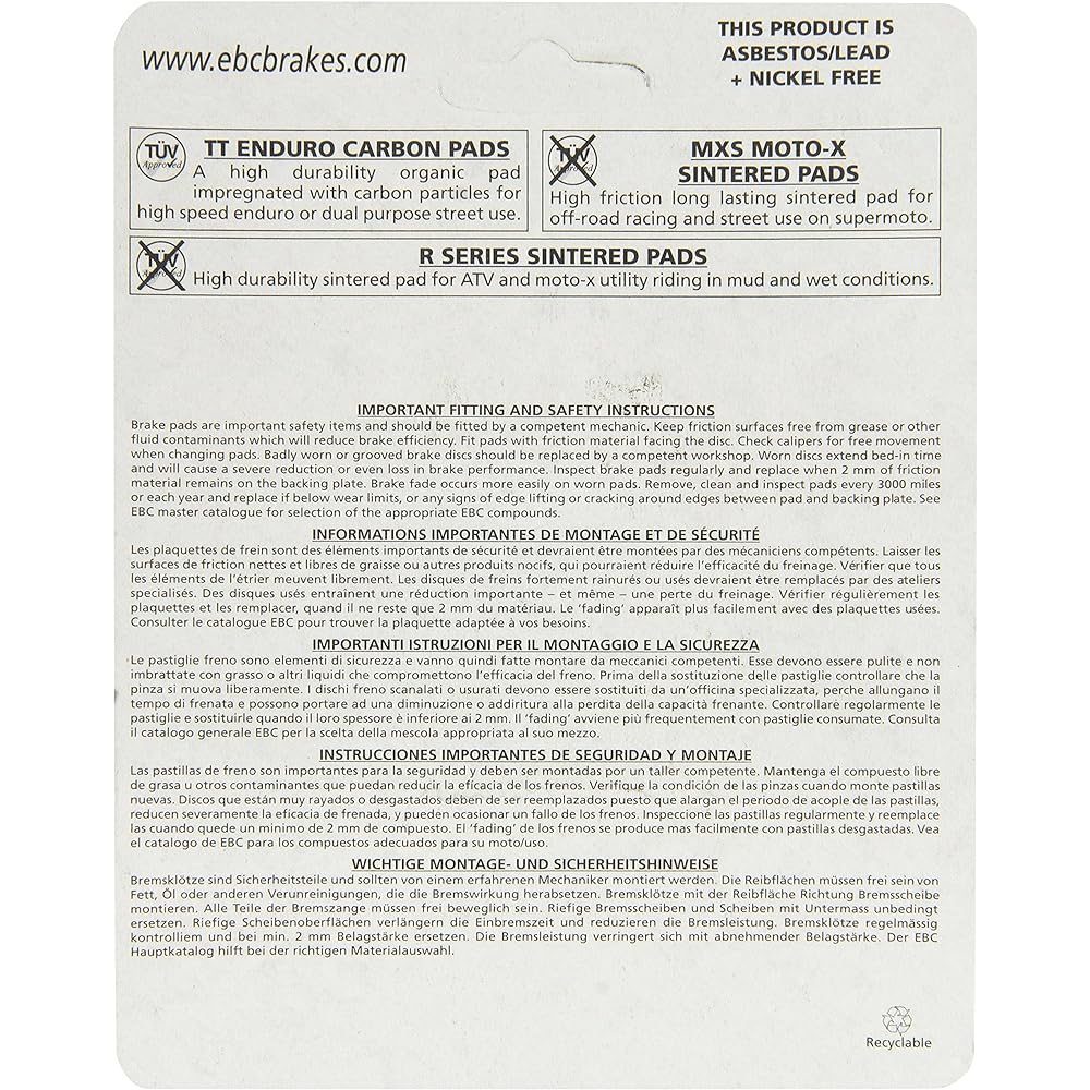 BRAKE PAD CARBON FA157X