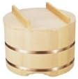 Miyabi Urushi Crafts Ohitsu with lid 30cm (for 1.5 sho) Spanish mackerel wood Japan DOH05030
