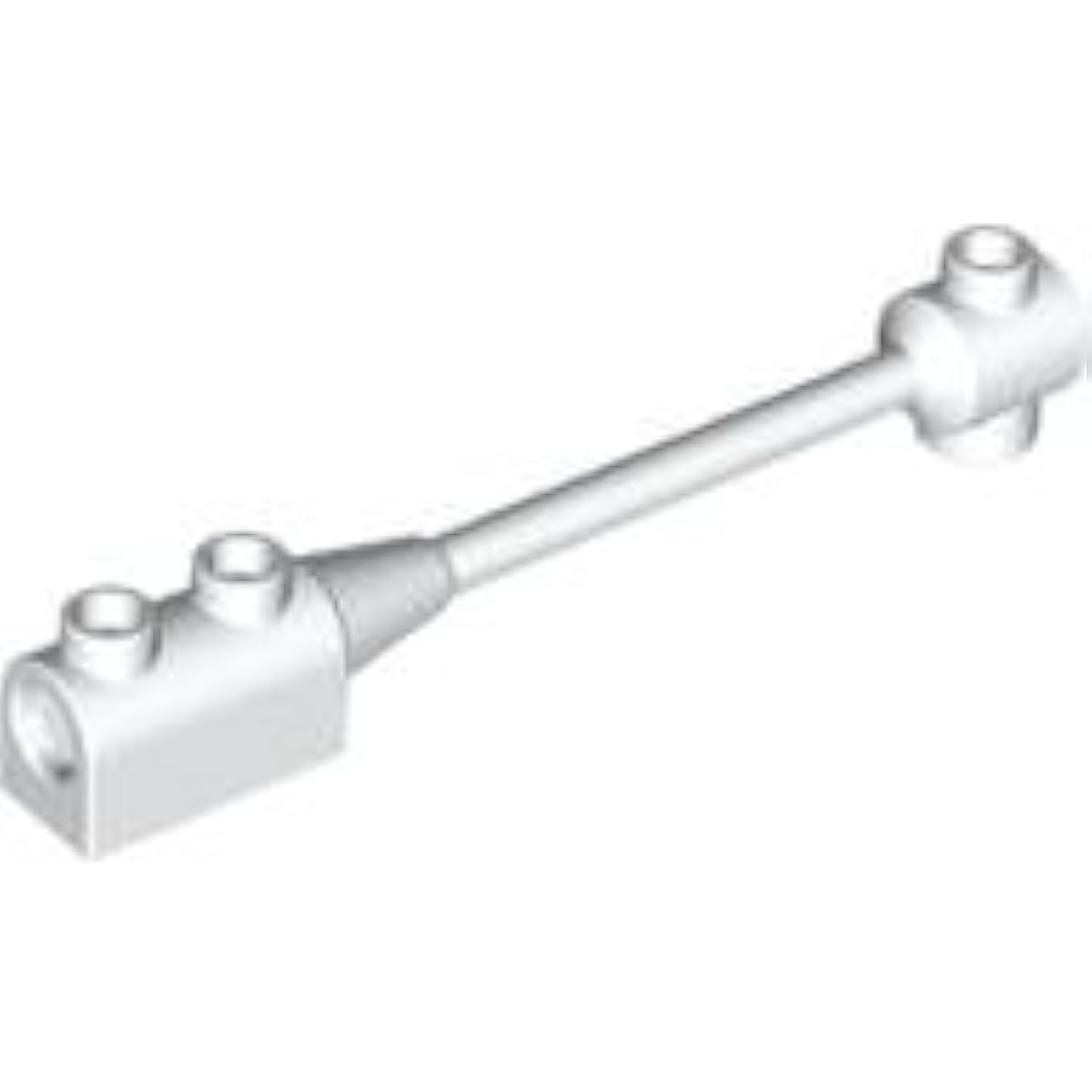 LEGO Parts: White Bar 1 x 8 with Brick 1 x 2 Curved Top End - x6 Loose