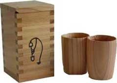 Natural Akita cedar sake set <Made in Japan>