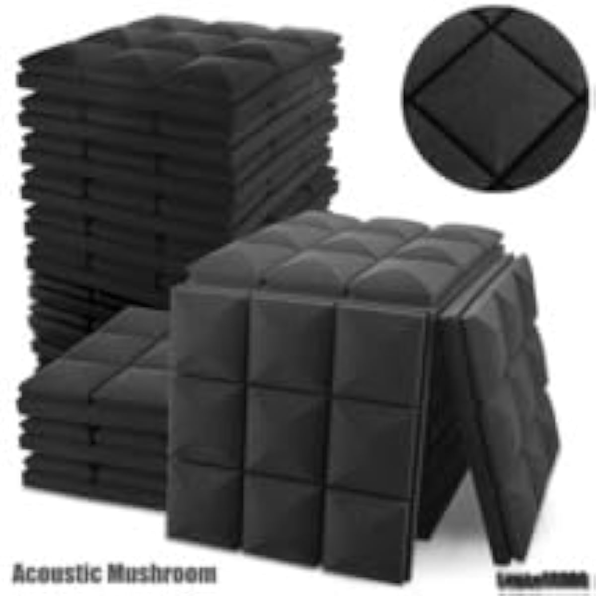 utr Soundproofing Sound Absorbing Material DIY Panel Soundproof Wall Sticker Studio Acoustic Absorption Music Kids Foam 300x300x50mm Set of 6