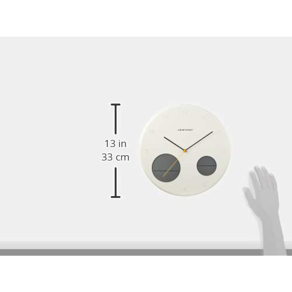 ADESSO Wall Clock Radio Analog Temperature Humidity Date Display White AL-702W