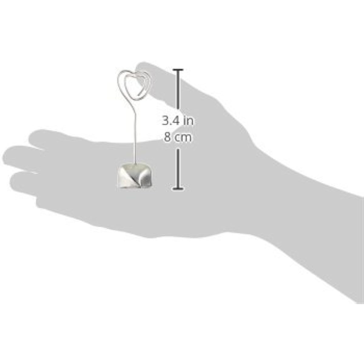 Silver Loving Heart Placecard Holder