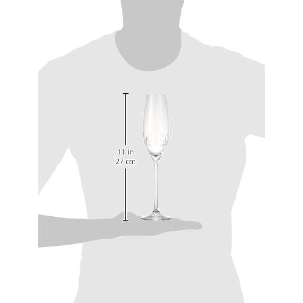 NARUMI Pair Champagne Glass Glass Works Star Flower Clear 210cc 2-Person Set GW4156-63392A