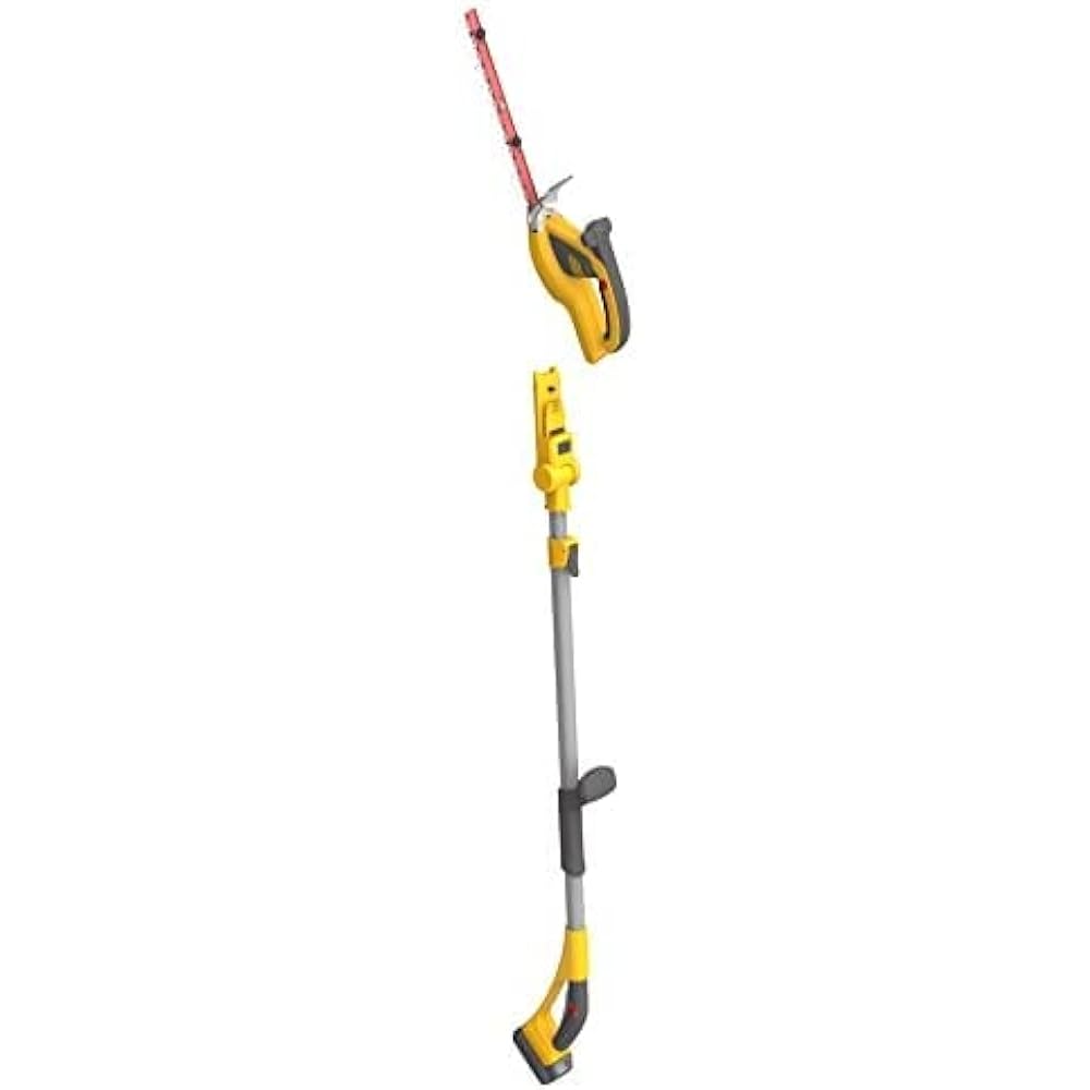 Musashi [Lithium-ion 18V rechargeable series] Rechargeable handy & pole clipper "Lithium-ion battery and charger included" Cutting width 250mm PL-5002 Yellow