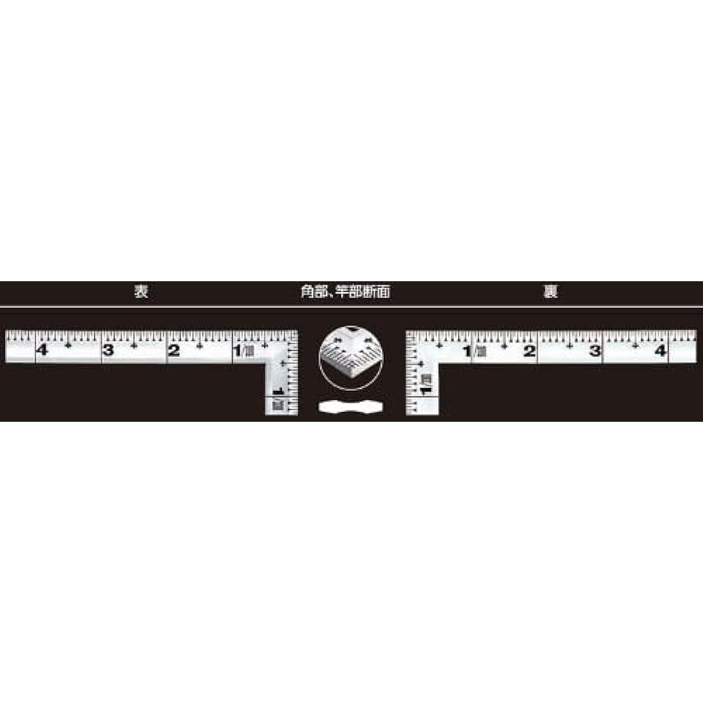 Shinwa Sokutei Curved Scale, Front and Back Scale Equivalent Scale, Red Numbers, Silver, 1 Shaku 5 Sun 10553