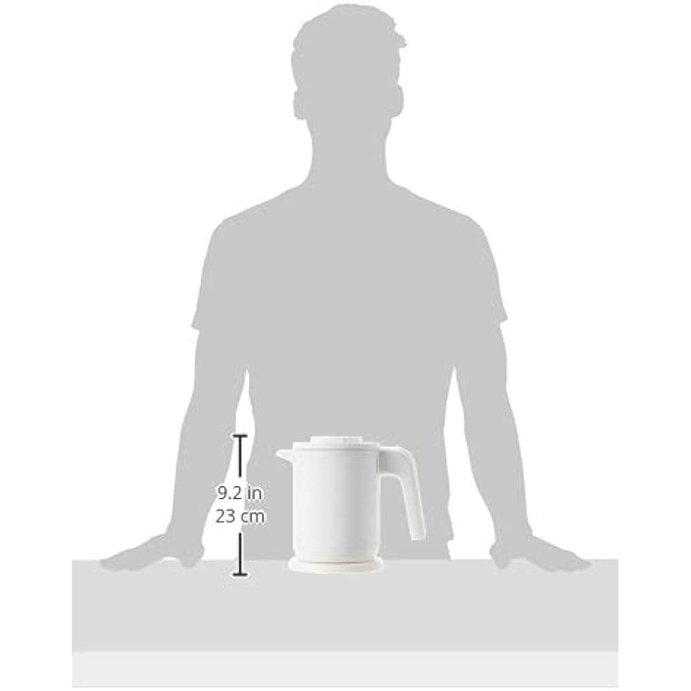 TIGER electric kettle, water boiler, stainless steel, 0.8L, prevents hot water from tipping over, prevents dry cooking, steam-free, matte white PCK-A080WM