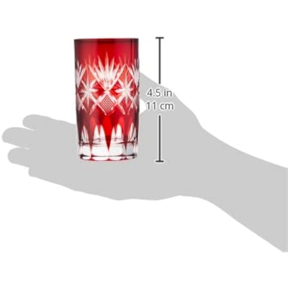 Tajima Glass Tajima Glass Star Kiriko Tumbler Red