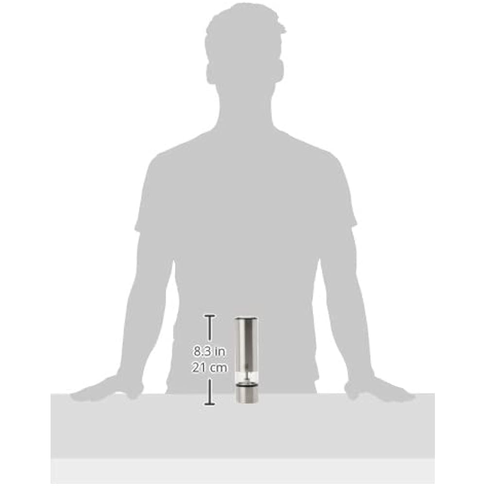 PEUGEOT Mill Electric Salt Mill Coarseness Adjustment Capacity 50g/20cm Tray and Spice Scale Included Made in France Erissens 27179