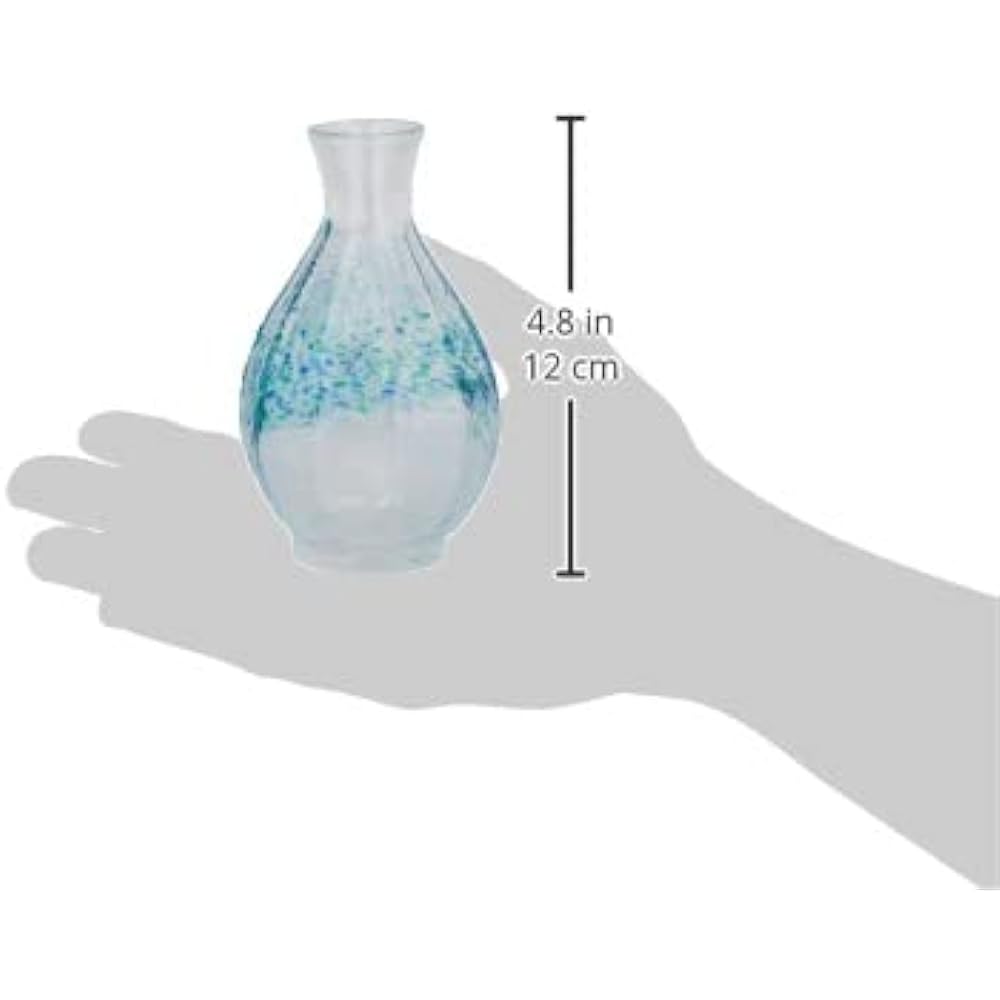 Adelia Shonai Craft Sake Bottle Large 150ml Flower Spell Set of 6 Crystal Glass Made in Japan F-70081