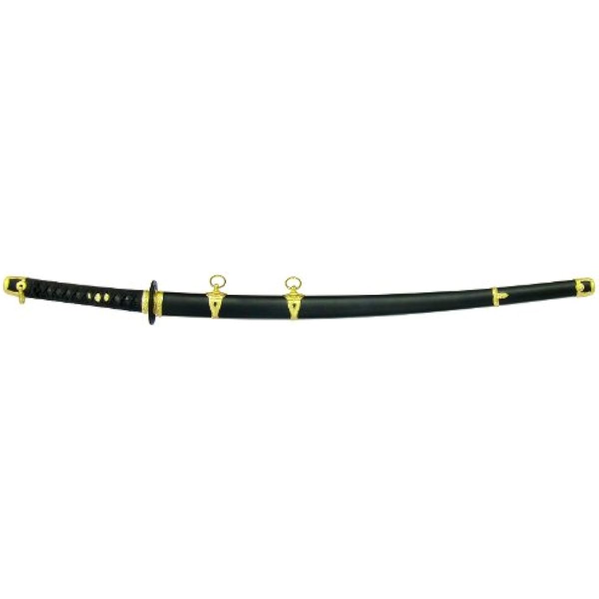 Imperial Japanese Army Sword, Navy Long Sword, Black Cord, Black Handle, Black Wood Scabbard, Blade with Hi-inlay, Blade with Hi-inlay, Comes with Sword Bag with Insignia