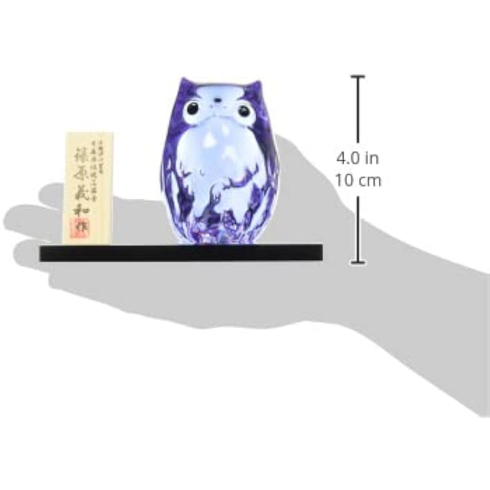 Adelia Tsugaru Vidro Ornament Owl Shion Baby Owl Diameter 7.5 x Height 9.5cm [Glass/Cute/Interior] Present in Cosmetic Box Gift Made in Japan F-79727