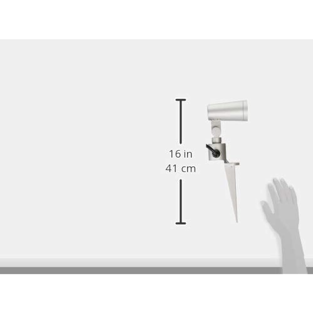DAIKO LED Outdoor Spotlight, Built-in LED, LED 6W, Light Bulb Color, 2700K, Rainproof, Electrical Work Required, Silver DOL-4672YS