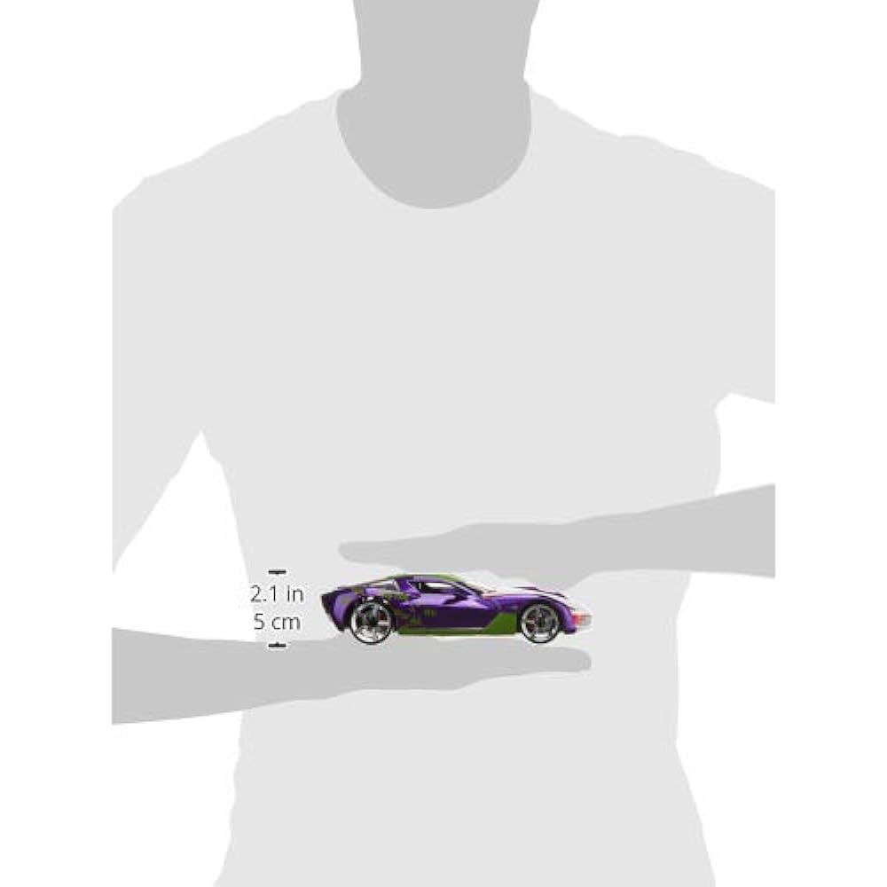 JADA TOYS Mini Car 1/24 Size HWR DC Bombshells 2009 Corvette Stingray Concept W/Joker