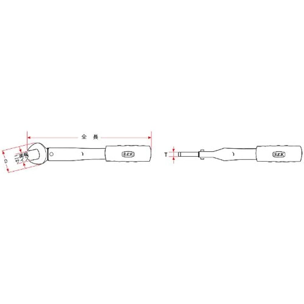 SEK Spanner type single-function torque wrench 55N・m TR-S 2655N 26mm Only for tightening flare nuts