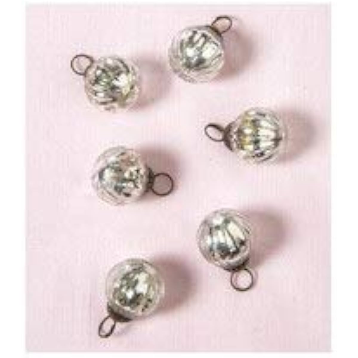 Luna Bazaar Gold Mona Mini Mercury Glass Ornament Set of 6 Silver OR193SV-6