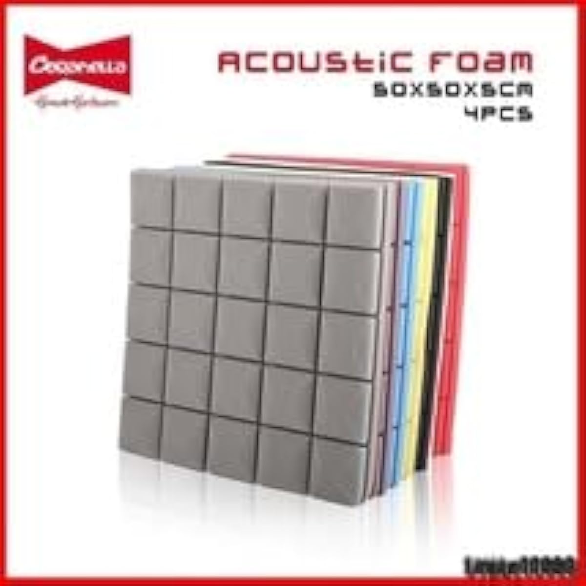 utr Soundproofing Sound Absorbing Material DIY Panel Soundproof Wall Sticker Studio Acoustic Absorption Music Kids Foam 500x500x50mm Set of 4