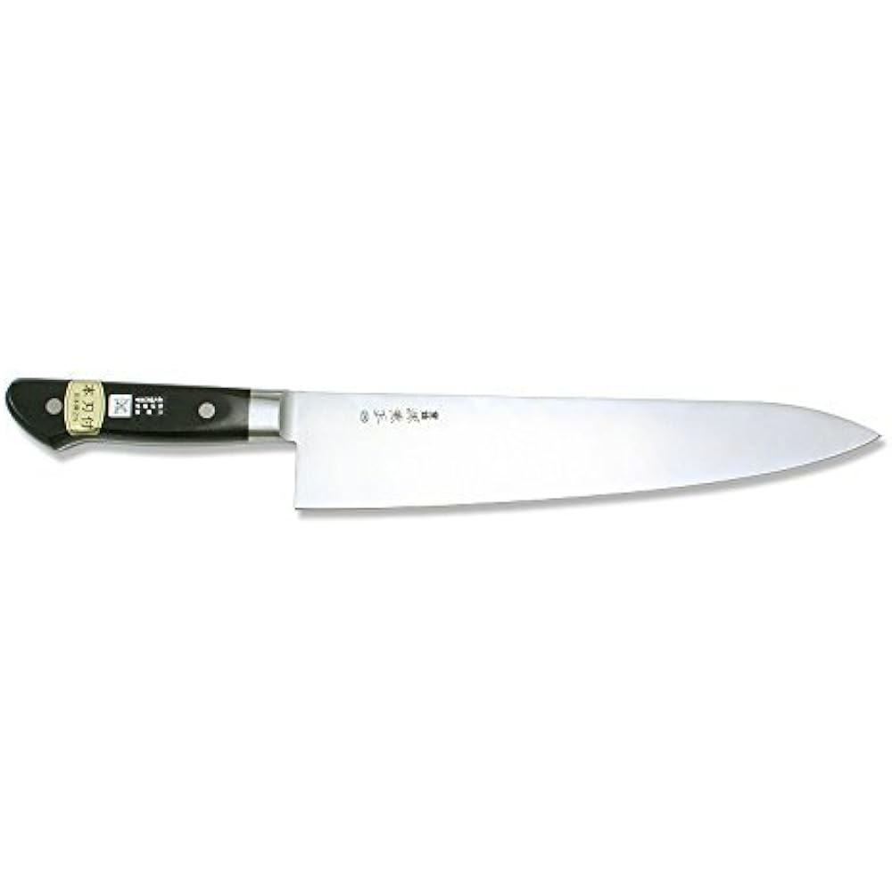 Kanemasa Minamoto M series all steel black plywood handle with base Gyuto 270mm (with real blade) KC-704