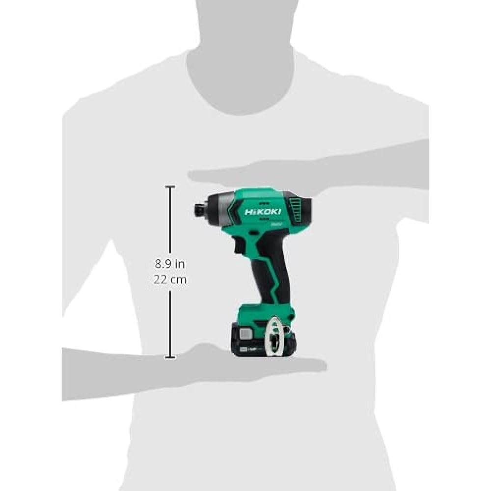 HiKOKI 10.8V Rechargeable Impact Driver with First Time Repair Warranty, 1 Storage Battery, Quick Charger, Case Included WH12DA(ES)