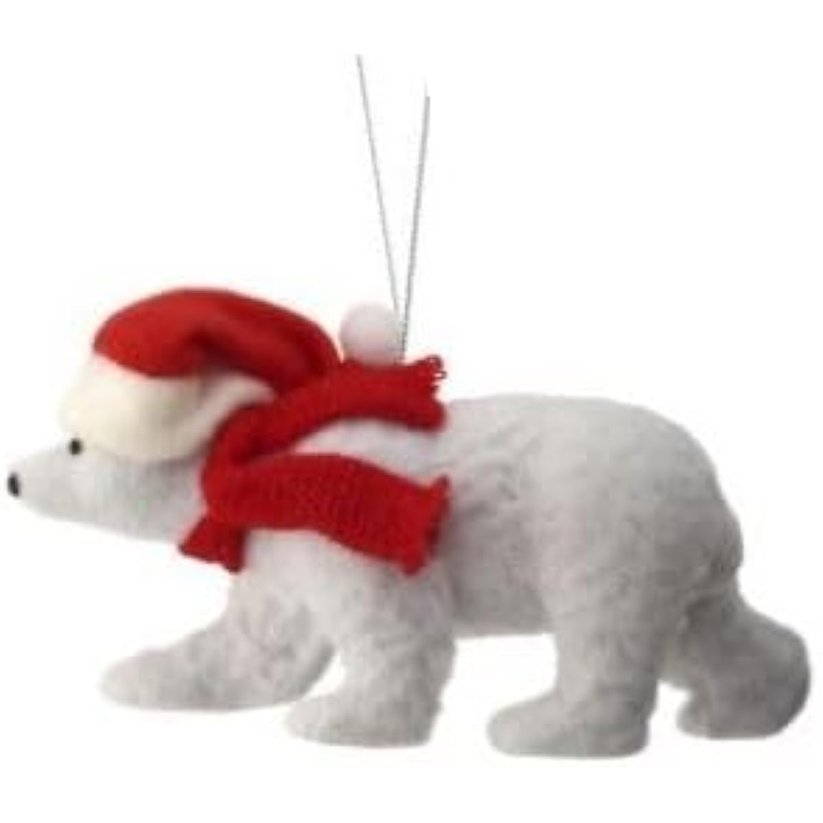 The Bridge Collection Santa Polar Bear Ornaments, Set of 3, Holiday Home Christmas Tree Ornaments