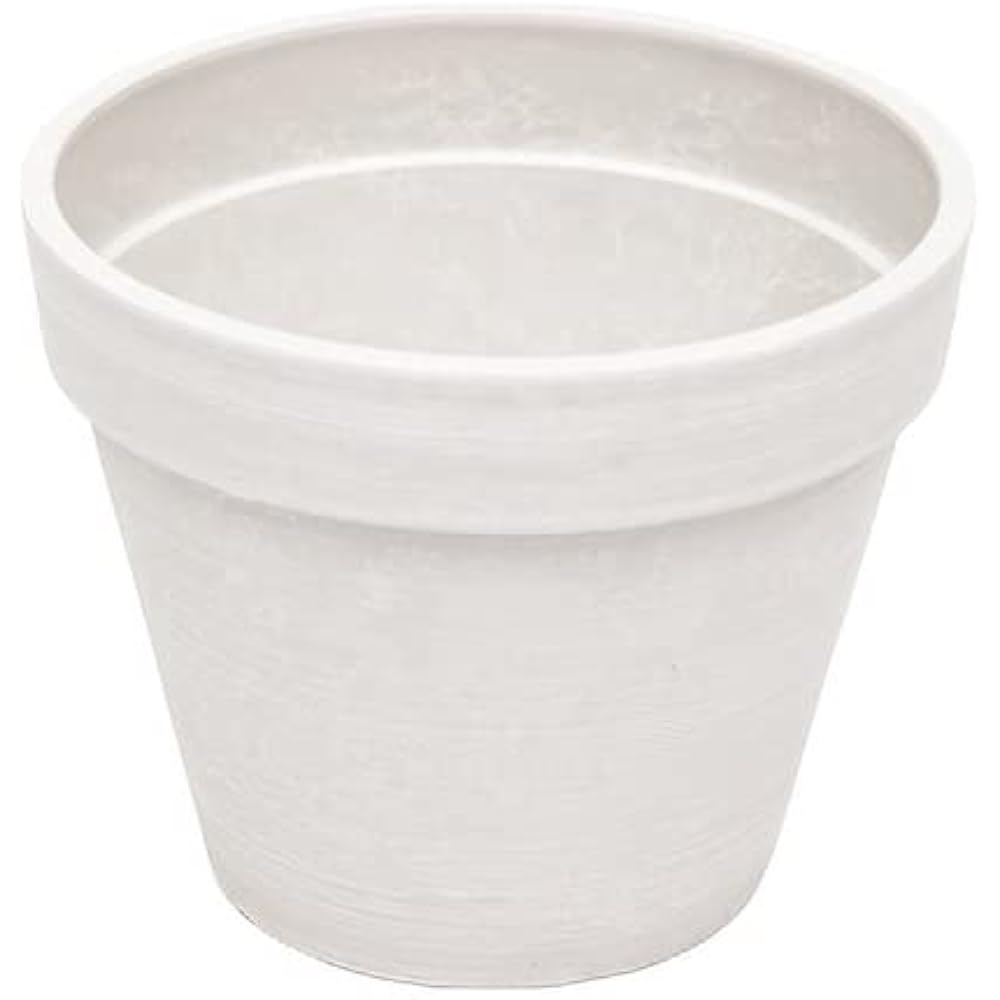 Lead Style Edge Pot 20 Flower Pot with Hole Resin White φ40×H30cm EGS4035WH