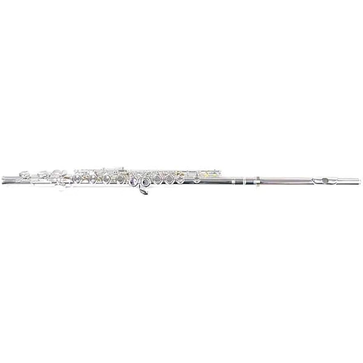 PLAYTECH Flute with Covered Keys, German Silver, Silver Plated Finish, Comes with Case