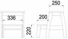 SHIRAI Hanayagi Step Chair (Width 40cm) HNA-4540SS NA