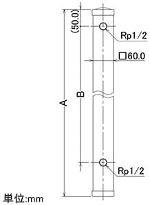 Kakudai Stainless Steel Faucet Pillar 60 Square 6161-700