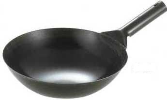 Wakabayashi Industrial Iron One Hand Wok (Plate Thickness 1.2mm) 36cm