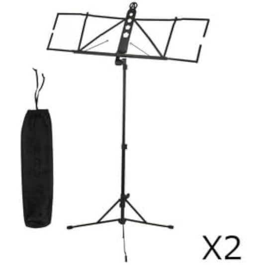ARIA AMS-200 Wide Type Aluminum Lightweight Music Stand with Case Set of 2