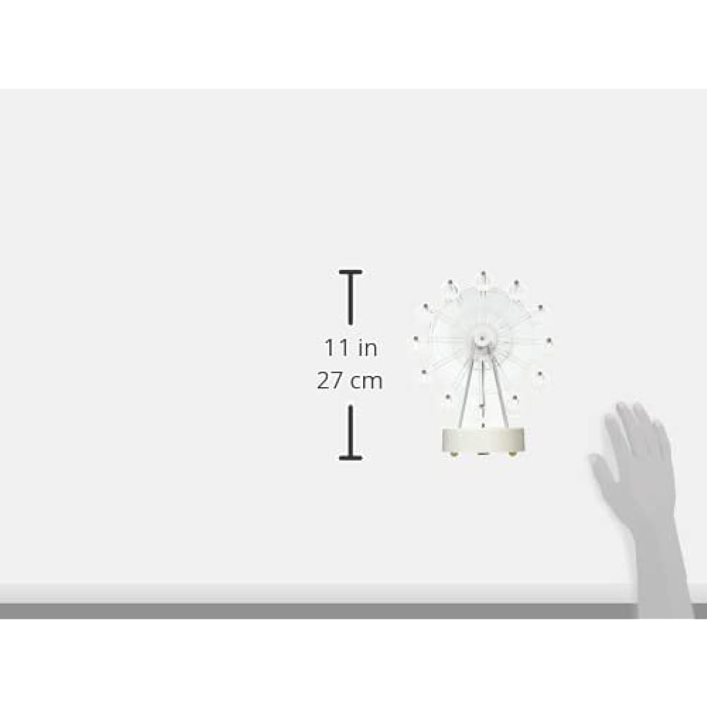 Ishiguro LED Ferris Wheel Music Box White 12830