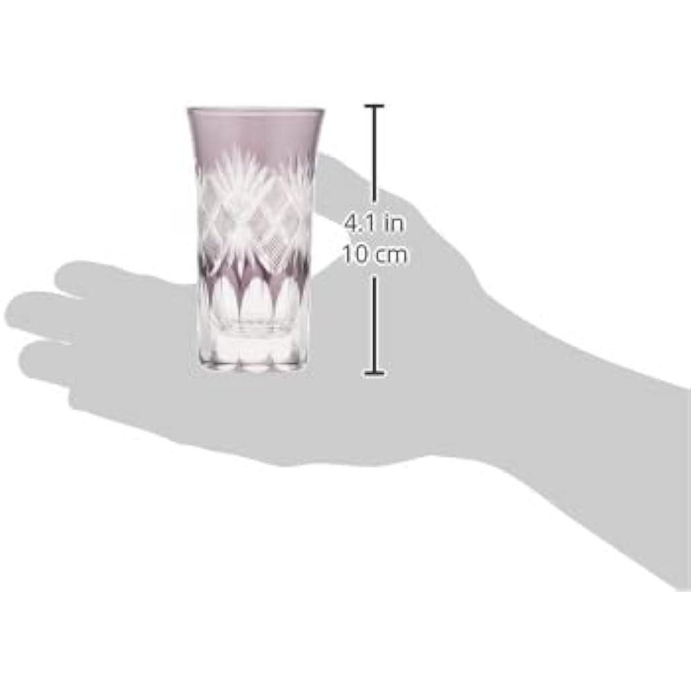 Tajima Glass Edo Purple Kiriko Sip Beer/Uoko Kiriko Purple